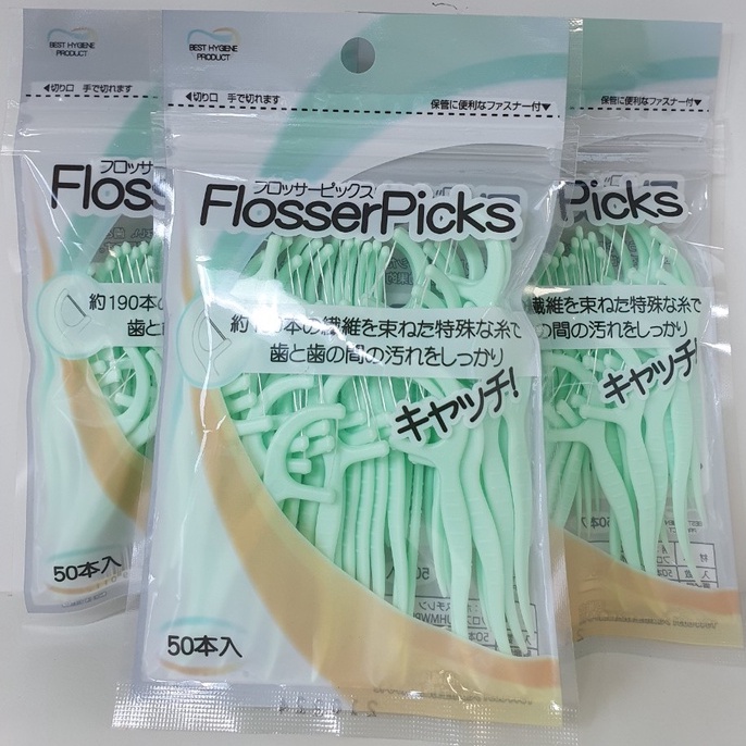 Túi 50 Tăm chỉ nha khoa TAGAMI Flosser Picks [Có sẵn]