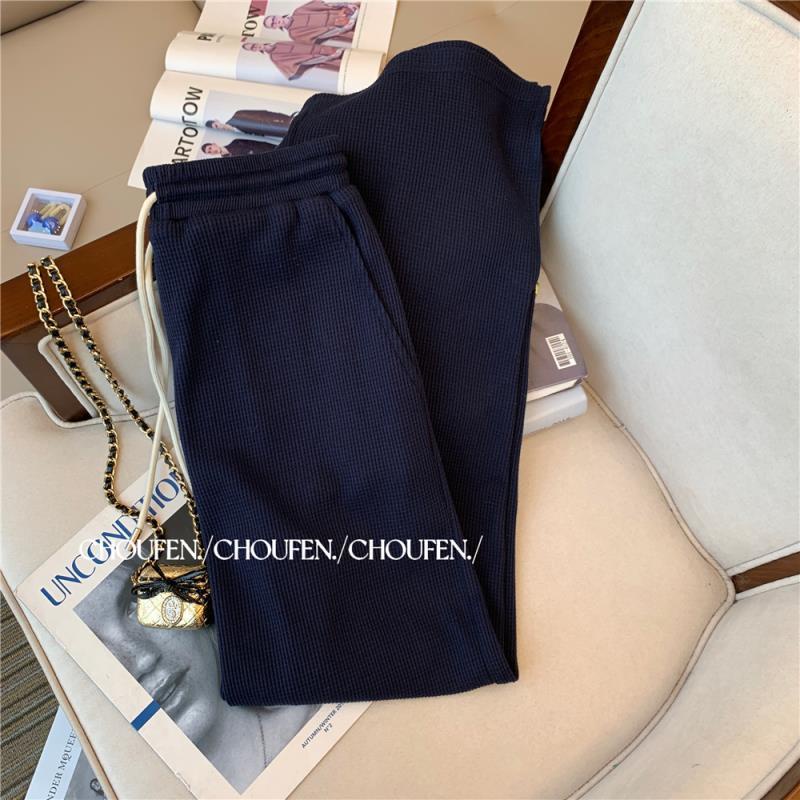 Fat mm300 jin leisure doll collar T-shirt suit women summer loose size sports short-sleeved wide-leg trousers two-piece set