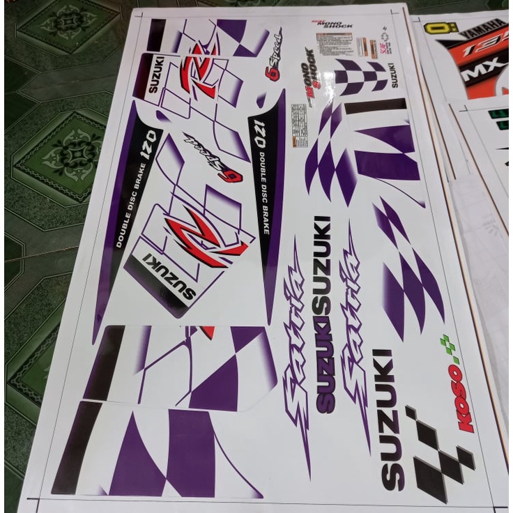 tem rời satria 120R 2000 cờ tím và xám lông chuột