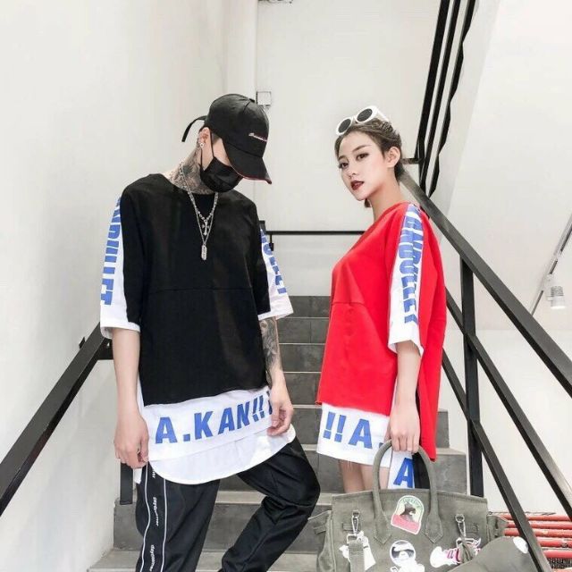 Áo Long tee xẻ tà phối dây