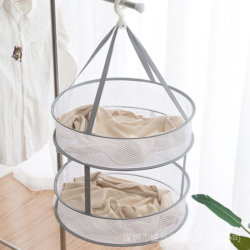 Túi Lưới Đựng Quần Áo / Giỏ Phơi Quần Áo Có Thể Gập Lại / 360° Móc Lưới Phơi Đồ Lót Chống Gió Xoay Được Tiện Dụng