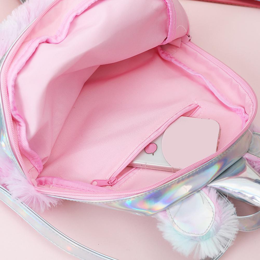 Balo đi học lông nhung phối màu giản dị cho nữ