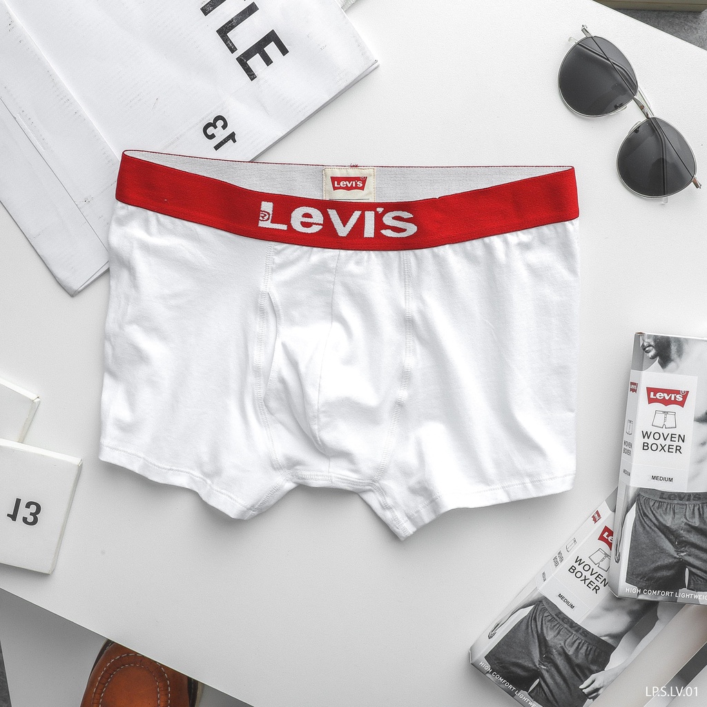 Combo 2 Quần lót nam boxer vải cotton1000% tự nhiên thoáng khí có hộp đựng cao cấp,co giãn DICYDE LV