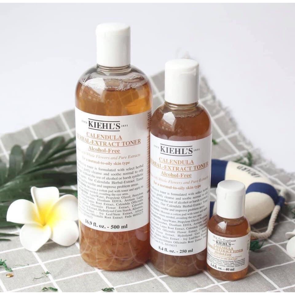 Toner Hoa Cúc ☀️Kiehl's Calendula Herbal-Extract Toner Alcohol-Free☀️ Nước Cân Bằng Cho Da Dầu, Bình Thường, 500ml