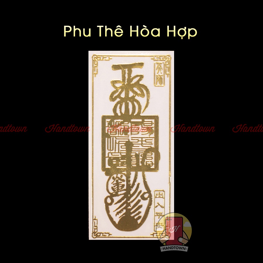 [COMBO] Bộ 4 Linh Phù Tài Lộc - May Mắn Bình An - Tình Duyên Thếp Vàng Dán Điện Thoại Máy Tính Bỏ Ví Handtown