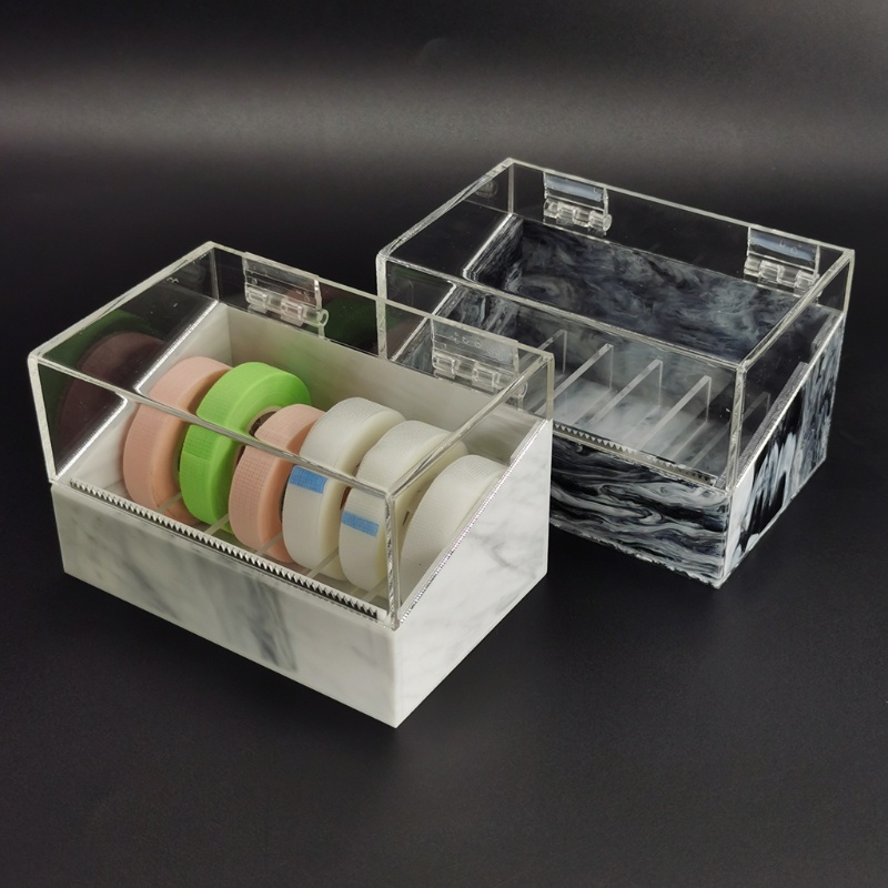 Hộp 6 Cuộn Băng Keo Dán Lông Mi Giả Bằng Acrylic Nhiều Ngăn Chống Bụi Tiện Dụng Cho Salon