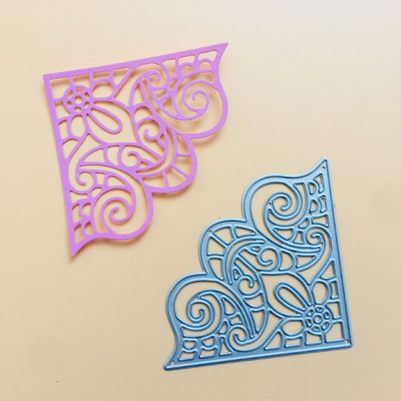 COLO  Flower Corner Metal Cutting Dies Stencil Scrapbooking DIY Album Stamp Paper Card Embossing Decor Craft
