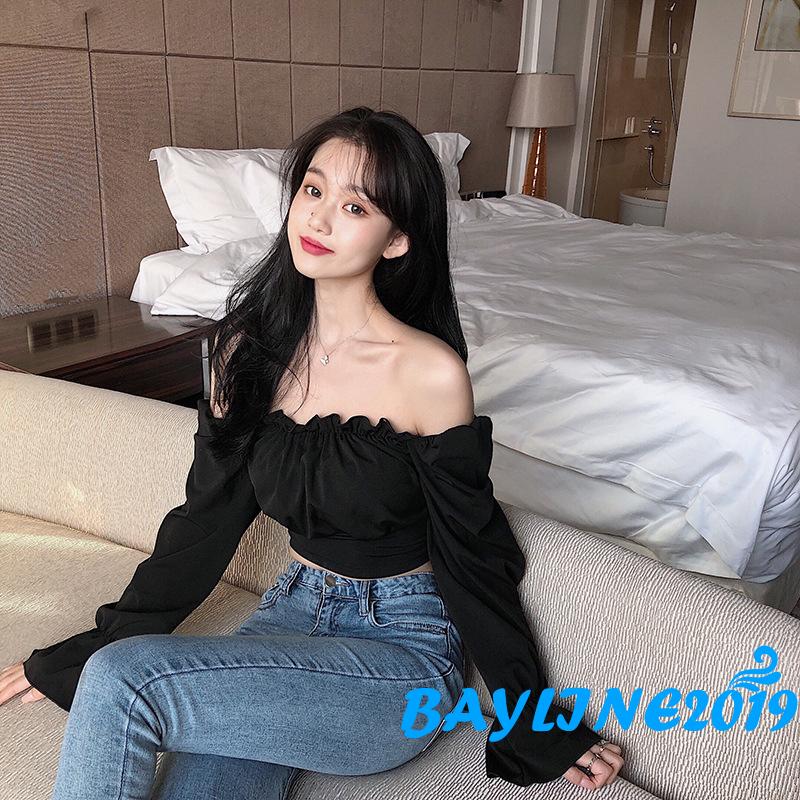 Áo Trễ Vai Tay Dài Thời Trang Quyến Rũ Nữ Tính