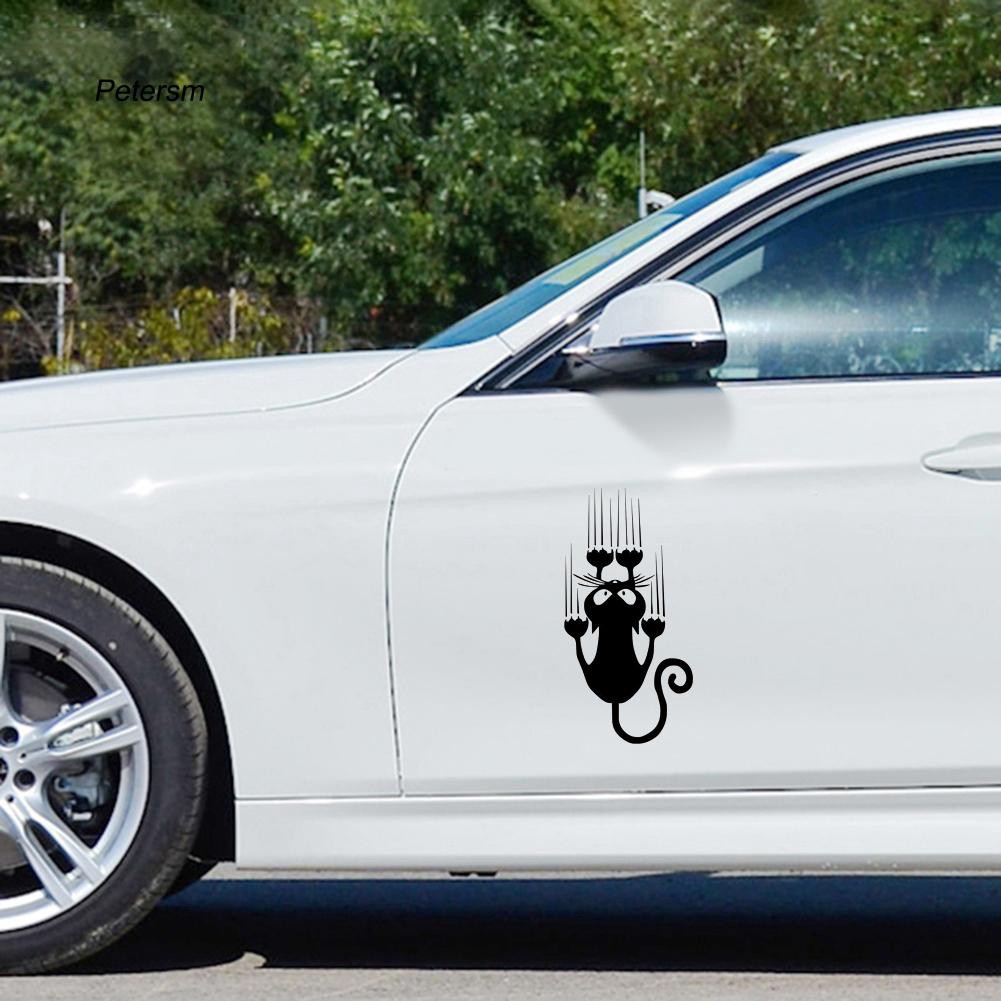 Miếng dán trang trí xe hơi hình chú mèo vui nhộn chống thấm nước tiện lợi