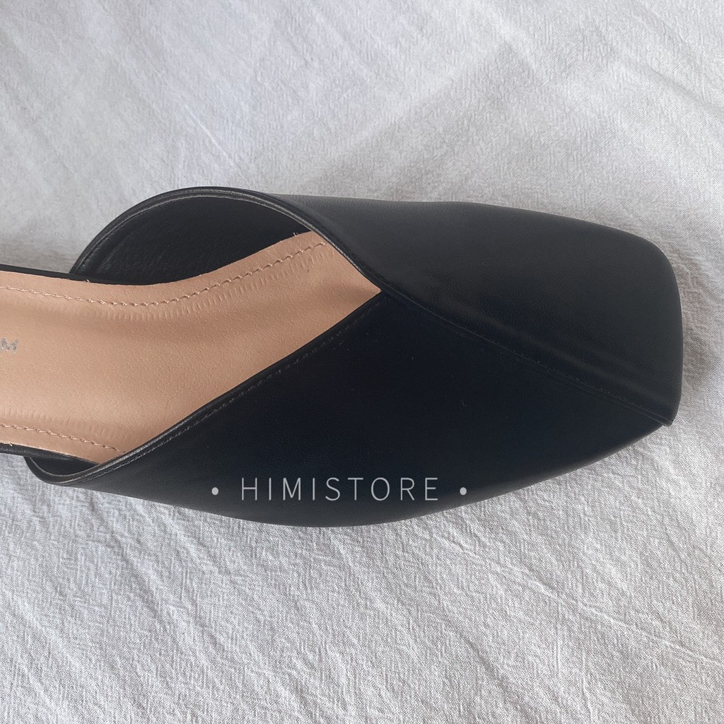[CÓ SẴN - ẢNH THẬT] Giày sục nữ big size mũi vuông đế thấp màu đen Himi192 Thương hiệu Himistore