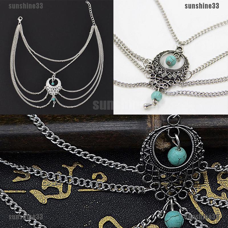 Vòng Chân Đính Đá Ngọc Lam Phong Cách Boho | BigBuy360 - bigbuy360.vn