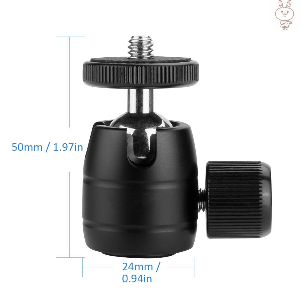 RD Mini Metal Ball Head 1/4 Screw Mount 360°Rotatable Ballhead Tripod Accessory for Camera