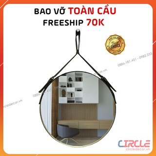 Gương Tròn Treo Tường Dây Da Cao Cấp Simili Decor 2020 - D50 Đường Kính 50cm - Bảo hành mặt gương TRỌN ĐỜI