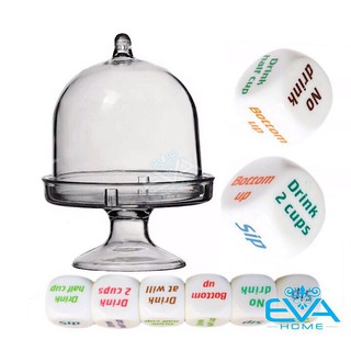 Xí Ngầu Ăn Nhậu Uống Bia Drinking Game Dice Kèm Hộp lắc Trong suốt