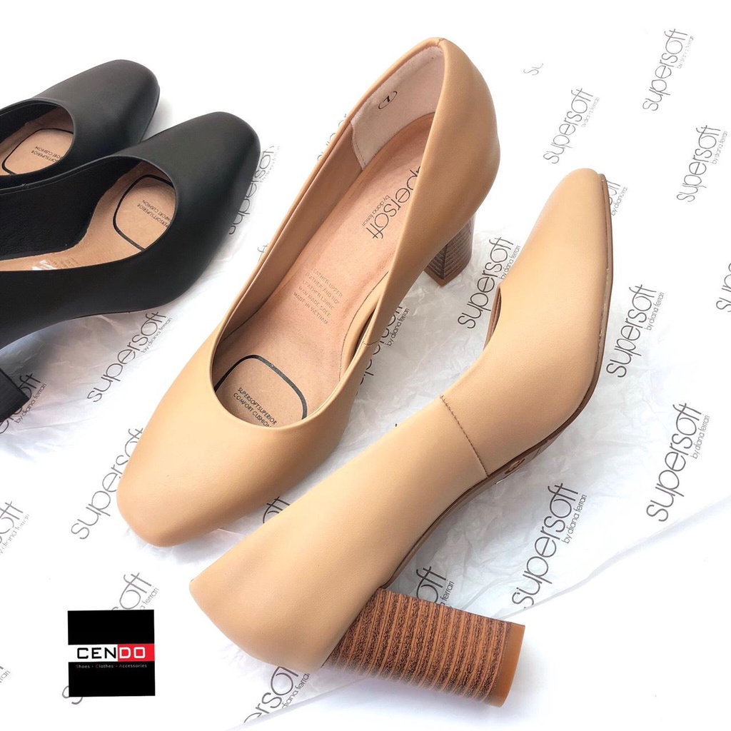 Giày Supersoft mũi vuông, gót trụ