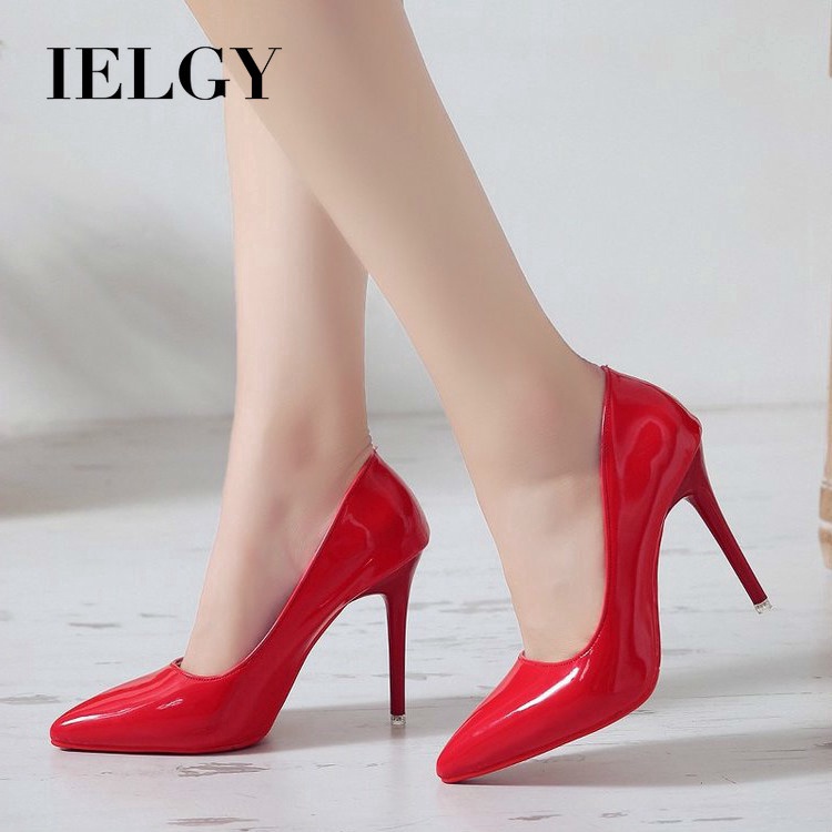 Giày Cao Gót 10cm Màu Đỏ Quyến Rũ Thoải Mái Thời Trang Cho Nữ