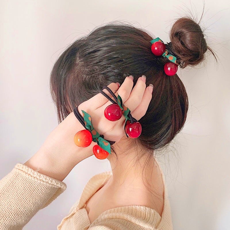 Buộc tóc cherry 2 quả