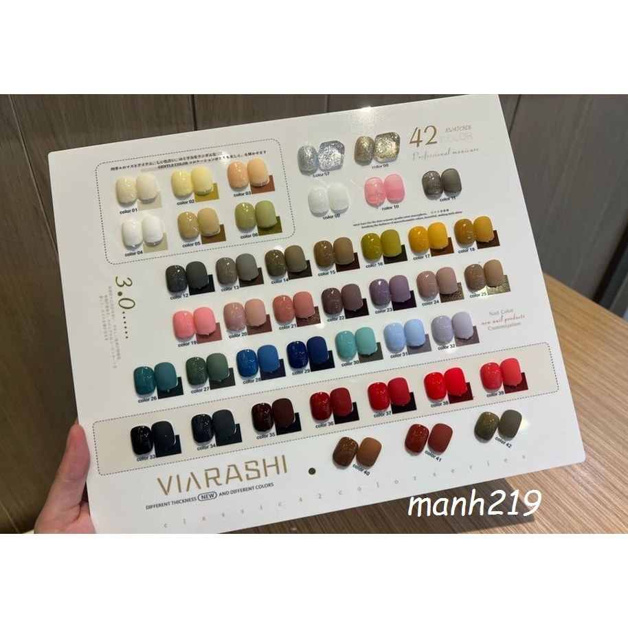 Set sơn gel VIARASHI nail 42 màu , set sơn gel 3.0 ( Tặng BẢNG MÀU + Base Top )