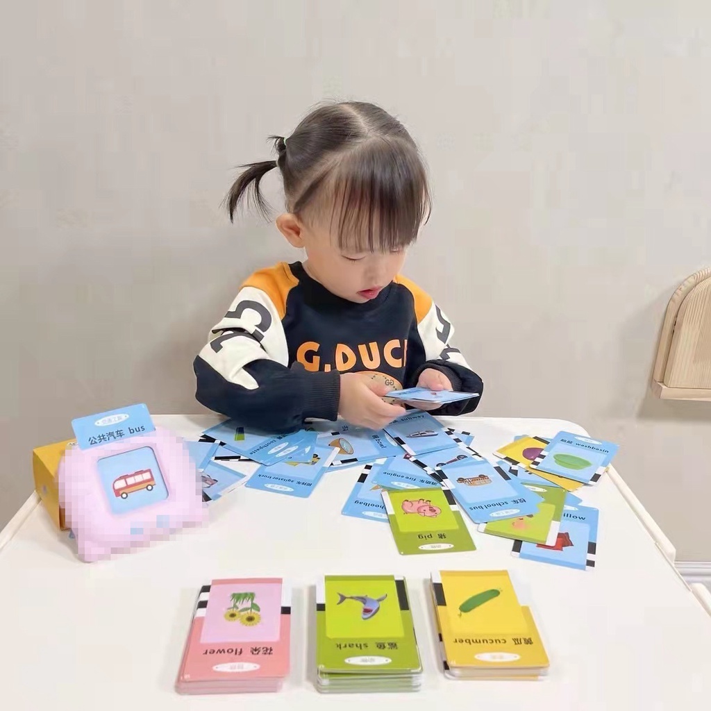 Máy Đọc Thẻ Flashcard Tiếng Anh Dành Cho Trẻ Em Hình Con Mèo Cute, Tiện Lợi