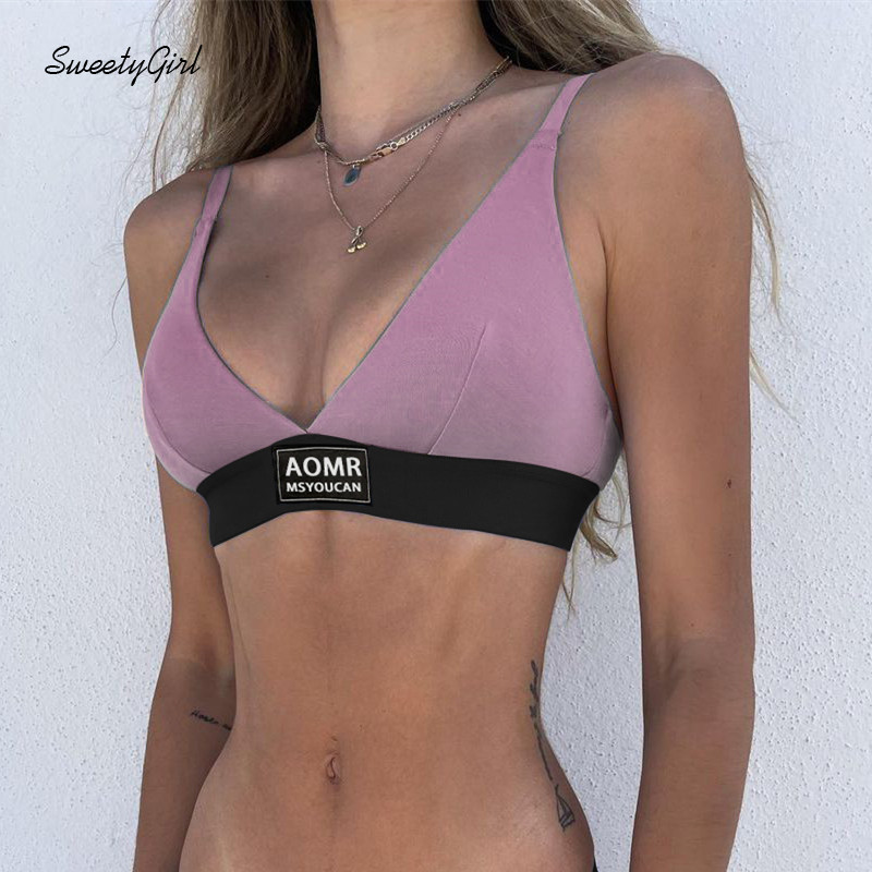 Áo lót/Quần lót thể thao thêu chữ thời trang thích hợp cho nữ