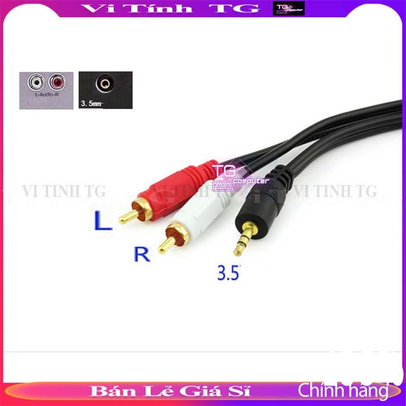 Dây cáp loa 3.5mm to AV 2 RCA Audio - Dây cáp âm thanh 3.5 ra hoa sen 1.5m 3m 5m