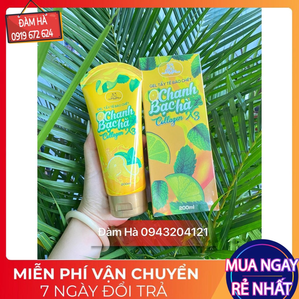 Tẩy tế bào chết Lemon Chanh Bạc Hà Collagen x3