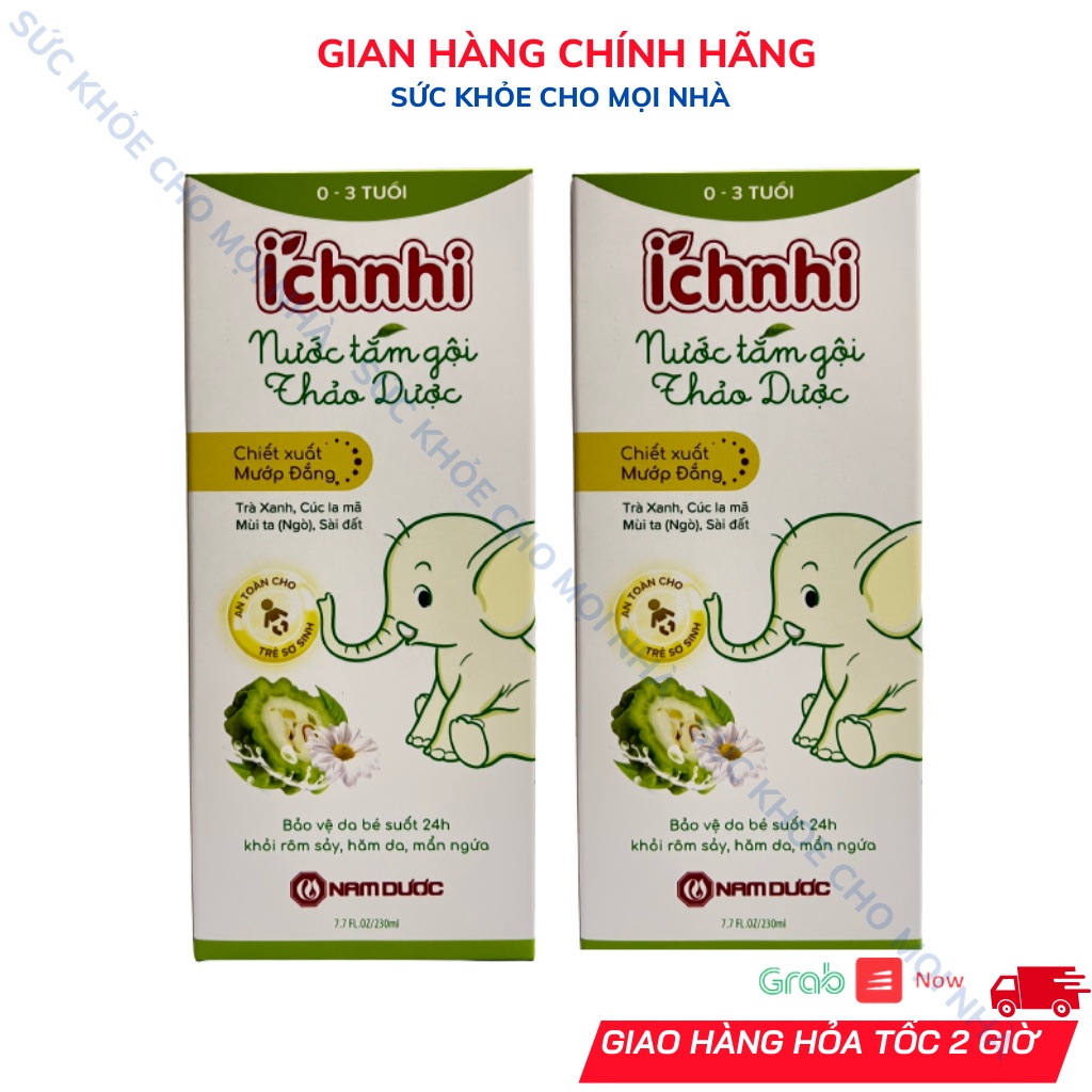 Nước tắm gội thảo dược Ích Nhi bảo vệ da bé ngừa rôm sảy, hăm da, mẩn ngứa.suckhoechomoinha