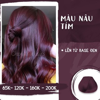 Thuốc nhuộm tóc Nâu tím không cần dùng Thuốc tẩy tóc