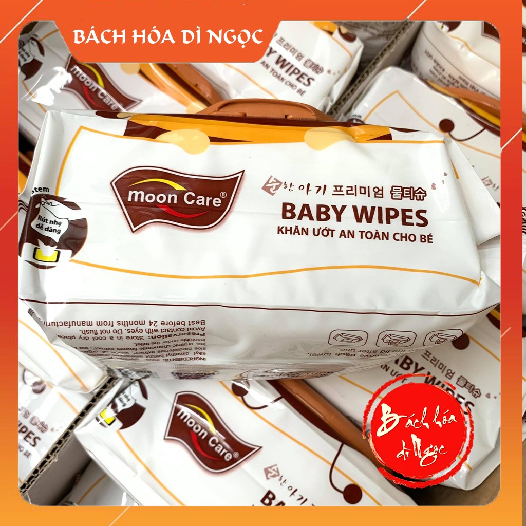 Sỉ bịch Khăn ướt Baby Wipes Moon Care 125g (24 x 26 cm) [THÙNG 30 GÓI] - Khăn ướt không mùi, khăn ướt giá sỉ