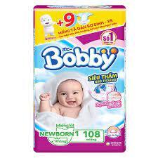 Tã-bỉm lót sơ sinh Bobby Newborn 1 (108 + 9 miếng tã dán) cho bé sơ sinh