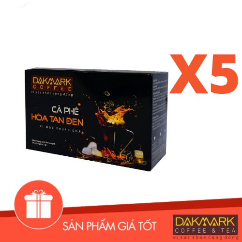 Combo 5 hộp cà phê hoà tan đen DakMarkvị nguyên bản, nguyên liệu tuyển chọn