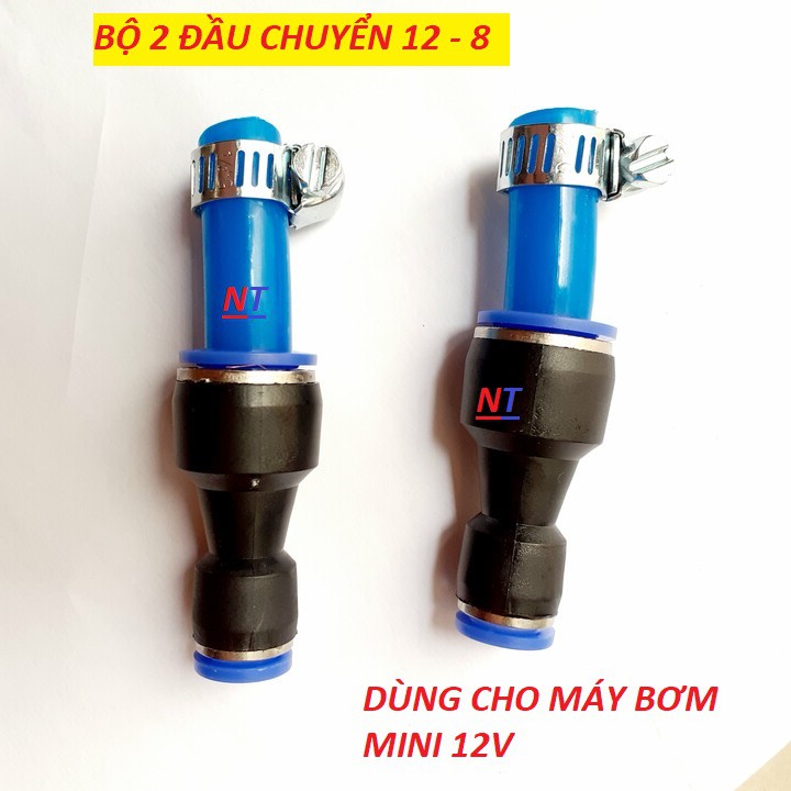 Đầu chuyển bơm ra đầu ống phun sương 8 ( 2 cái đầu cút 12-8 có đai )