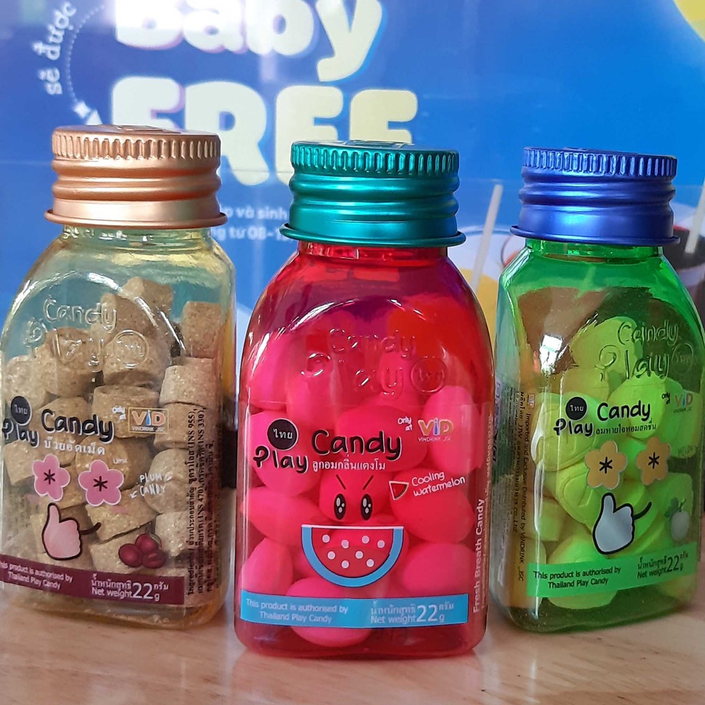 [FS 50k] [Combo 3 hũ 22g] Kẹo ngậm PlayCandy hủ 22gr