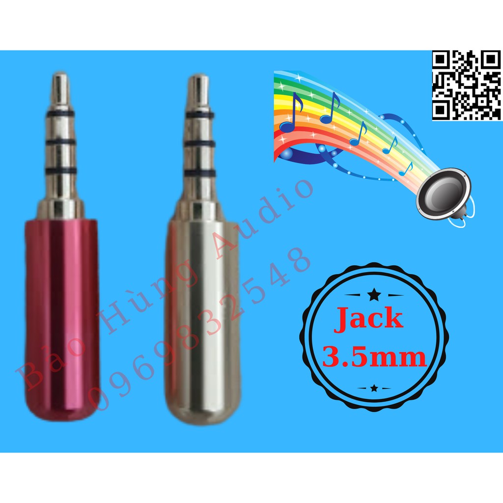 Jack audio 3.5 4 khấc loại tốt bền đẹp, giá 1 cái.