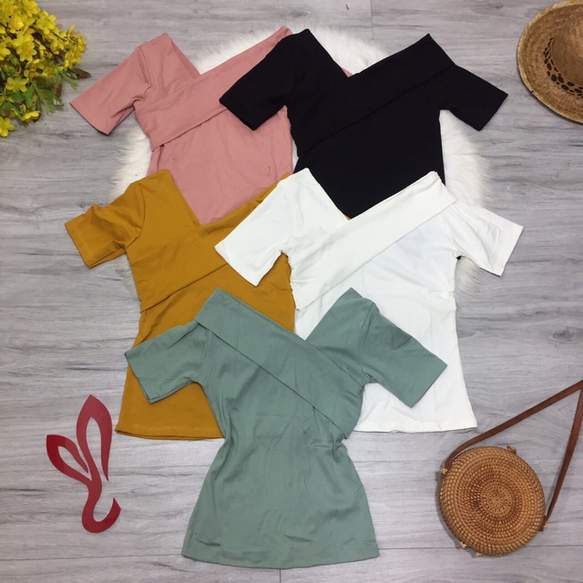 Áo thun kiểu tay ngắn phom ôm co giãn