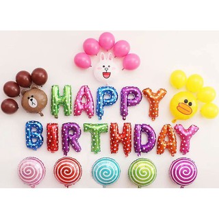 SET BÓNG SINH NHẬT CHO BÉ HÌNH GIA ĐÌNH LINE - S02