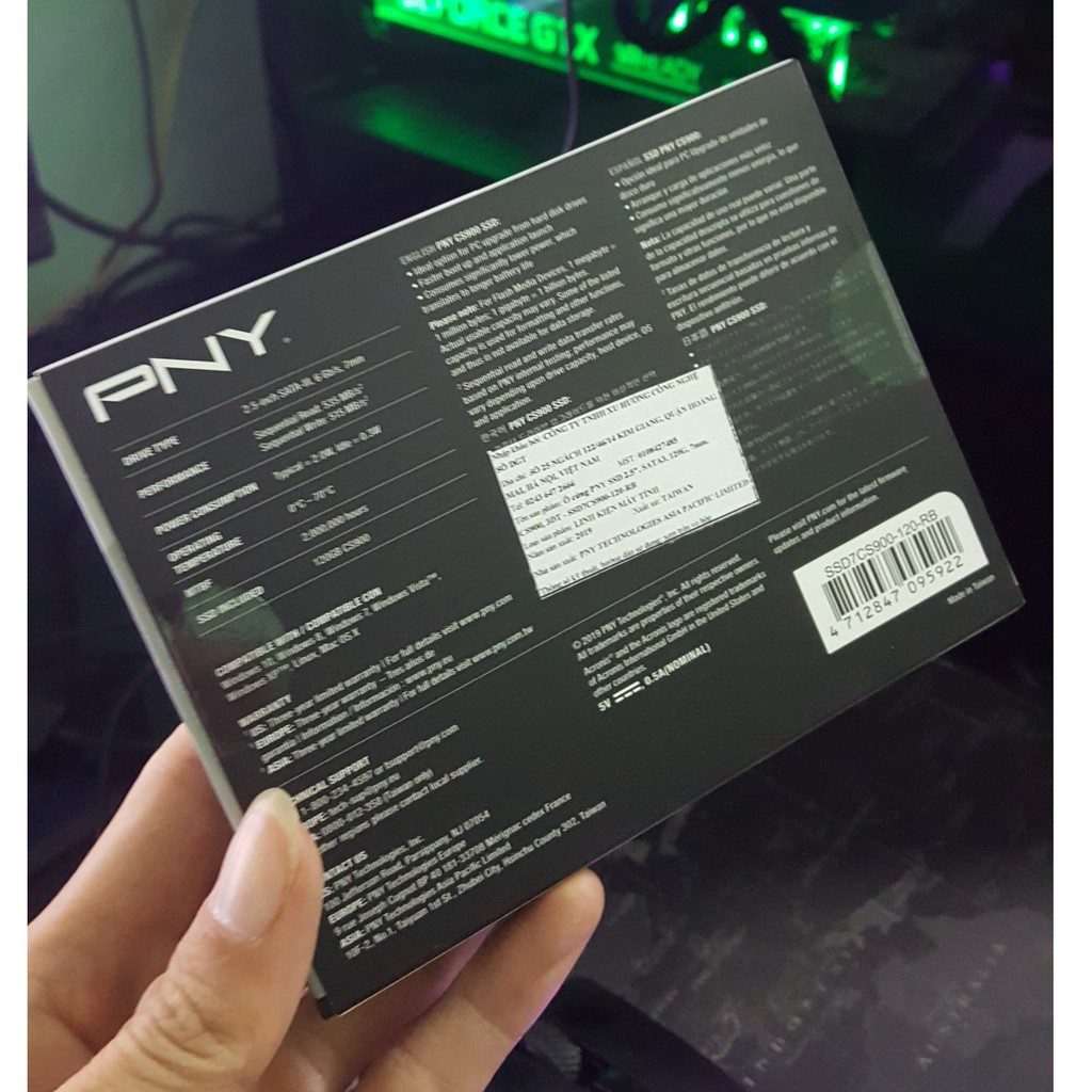 Ổ cứng SSD PNY 120G SATA 3 2.5 inch SSD7CS900-120-RB | BigBuy360 - bigbuy360.vn