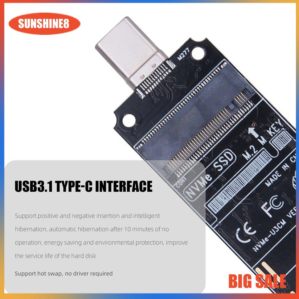 【SUN】M.2 NVME To USB3.1 SSD Converter JMS583 Card 10Gbps M.2 NVME PCIe Adapter
