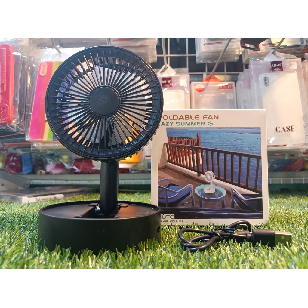 Quạt tích điện gấp gọn Mini ⚡FREE SHIP⚡ Quạt 3 cấp độ_Cổng sạc USB_Xoay 180 độ_BH 30 ngày_VILATA SHOP