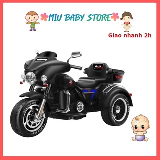 Xe máy điện cảnh sát xe moto điện 3 bánh kiểu dáng thể thao cho bé có 2 ghế ngồi động cơ khỏe ABM-5288