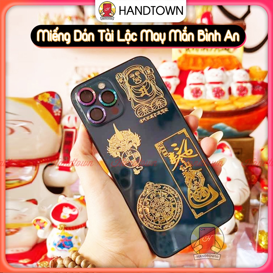 Miếng Dán Tài Lộc May Mắn Bình An Phong Thuỷ Điện Thoại Iphone 6 6S 7 8 Plus + X XS XR XS Max 11 11 Pro Max 12 13