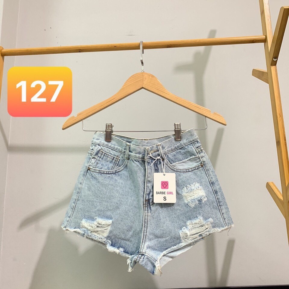 Quần short jean nữ lưng cao King168 , quần short nữ cao cấp QS29