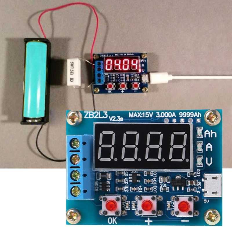 Mạch Test Dung Lượng Pin Lithium Li-on 18650 / 32650 Kèm Trở Sứ Công Suất  ( 1.2-12V, 0-3A)