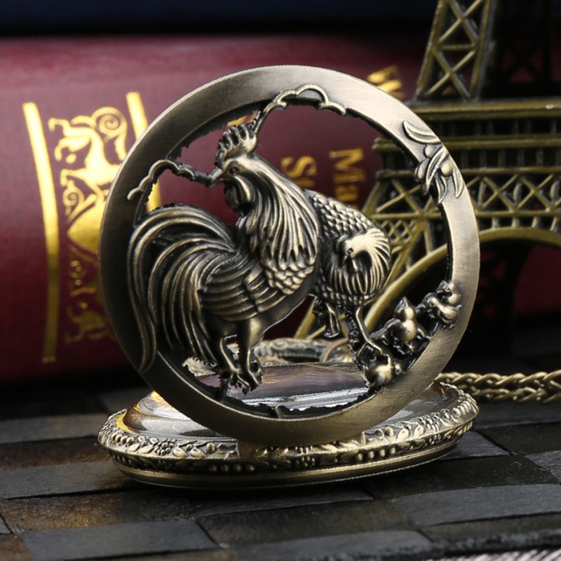 Đồng Hồ Quả Quýt Chạm Khắc Hình Chú Gà Phong Cách Vintage | BigBuy360 - bigbuy360.vn