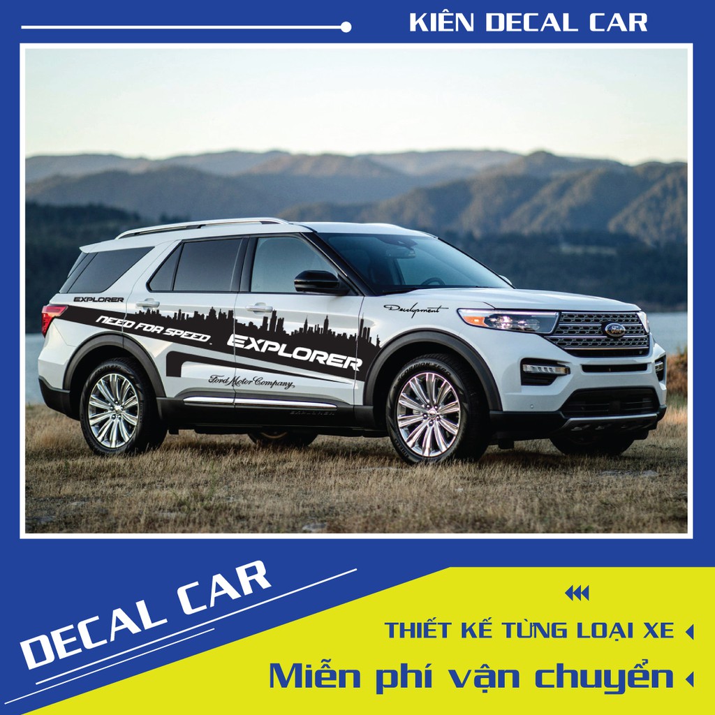 Tem  dán xe ô tô Ford explorer trang trí sườn xe