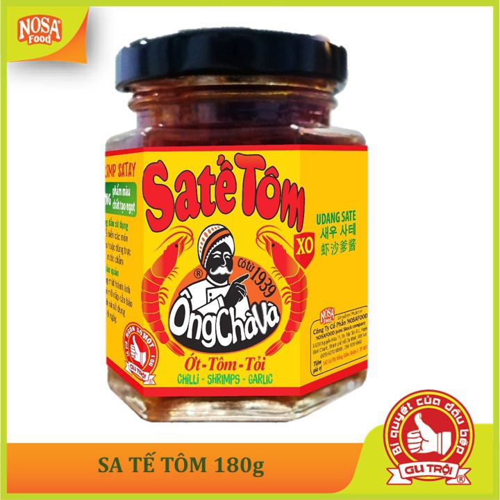 SA Tế TÔM ÔNG CHÀ VÀ 180GR, sa tế ướp hải sản, thịt bò, sa tế nấu lẩu, ăn bún bò