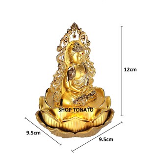 PHẬT THÍCH CA 2 MẶT ĐỂ XE Ô TÔ ĐẾ SEN 064