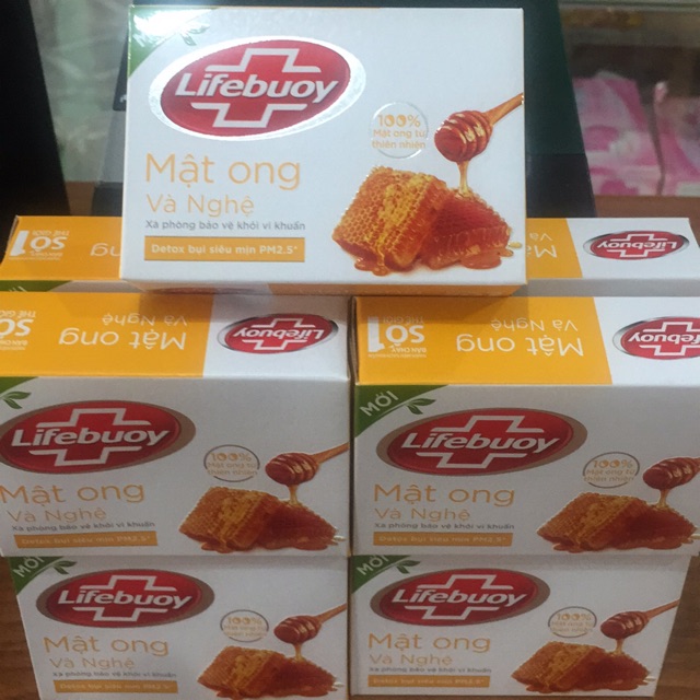 COMBO 5 Xà Phòng Lifebuoy Mật Ong Và Nghệ Cục 90g