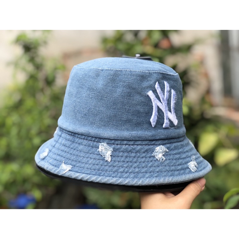NÓN BUCKET JEAN 2 MẶT THÊU N Y - NÓN BUCKET NAM/ NỮ