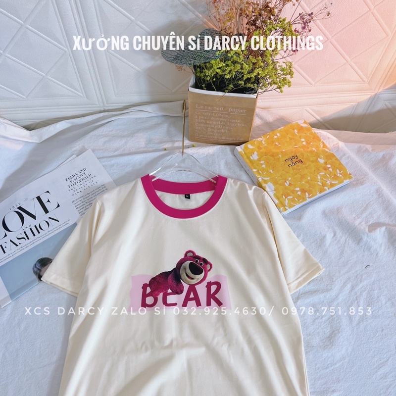 Áo thun phối cổ màu hồng sen ✨ FREESHIP ✨ áo thun cotton 4 chiều